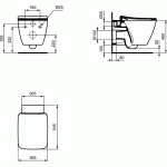 Ideal Standard Strada II T299701 pakabinamas klozetas su dangčiu